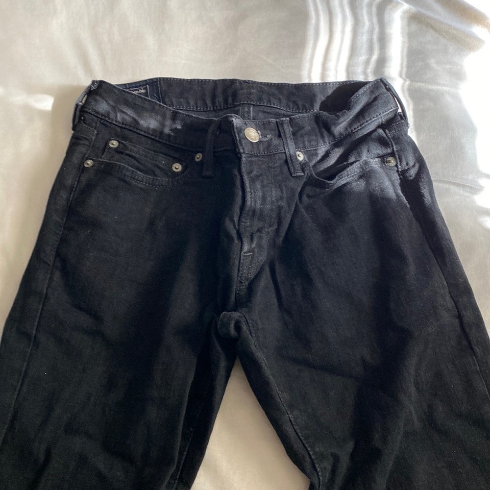 Mens A&F black jeans 28x30 skinny stretch